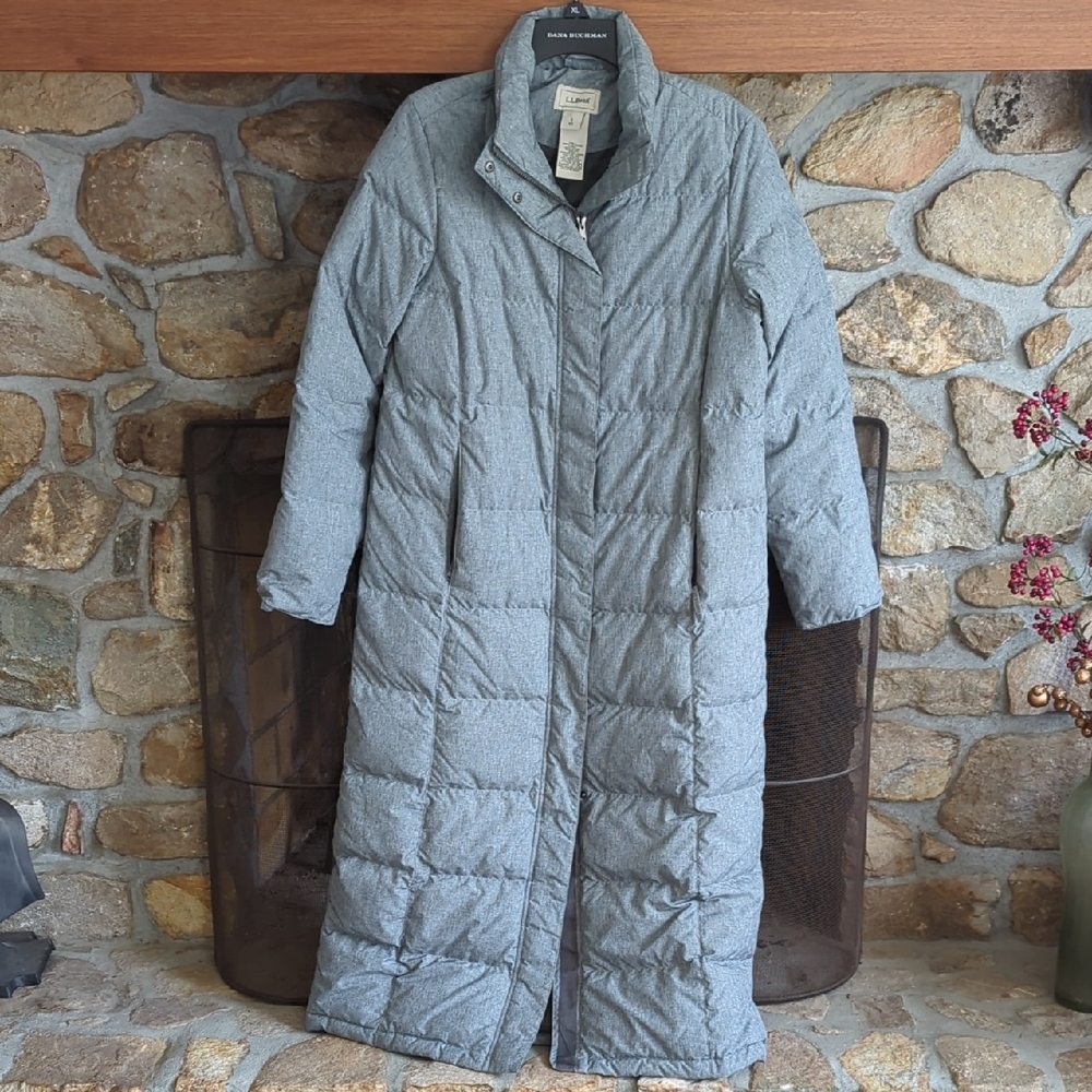 L.L. Bean Gray Ultrawarm Long Down Puffer Coat